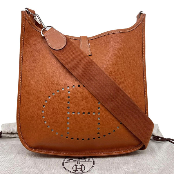 HERMES Evelyne III 29 Taurillon Leather Crossbody Bag Gold
