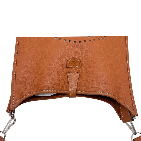 HERMES Evelyne III 29 Taurillon Leather Crossbody Bag Gold