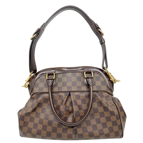 LOUIS VUITTON Trevi PM Damier Ebene Satchel Bag Brown