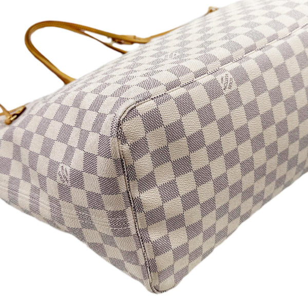 LOUIS VUITTON Neverfull GM Damier Azur Tote Shoulder Bag White