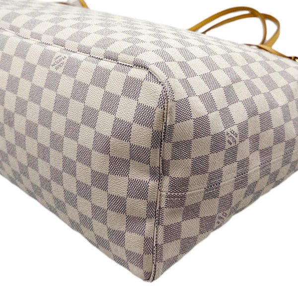 LOUIS VUITTON Neverfull GM Damier Azur Tote Shoulder Bag White