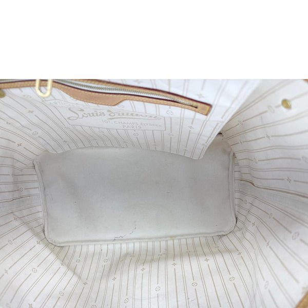 LOUIS VUITTON Neverfull GM Damier Azur Tote Shoulder Bag White