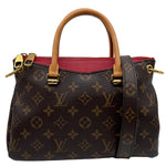LOUIS VUITTON Pallas BB Monogram Canvas Shoulder Bag Brown