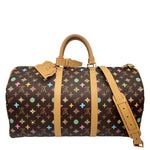 LOUIS VUITTON x Tyler Keepall 50 Bandouliere Craggy Monogram Canvas Travel Bag Brown