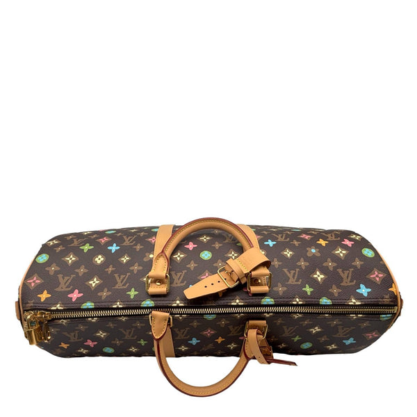 LOUIS VUITTON x Tyler Keepall 50 Bandouliere Craggy Monogram Canvas Travel Bag Brown