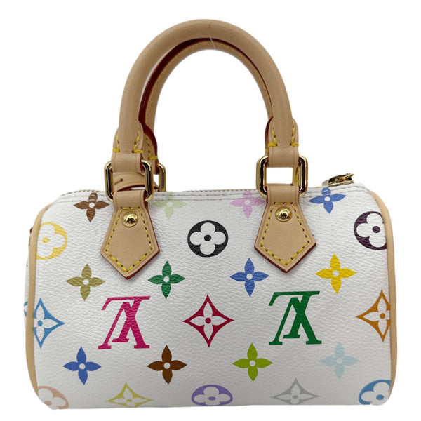 LOUIS VUITTON LV X TM Nano Speedy Monogram Multicolor Canvas Shoulder Bag White