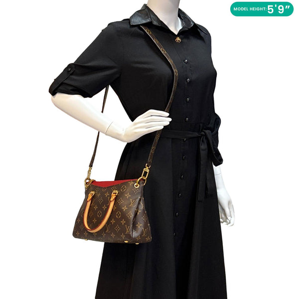 LOUIS VUITTON Pallas BB Monogram Canvas Shoulder Bag Brown