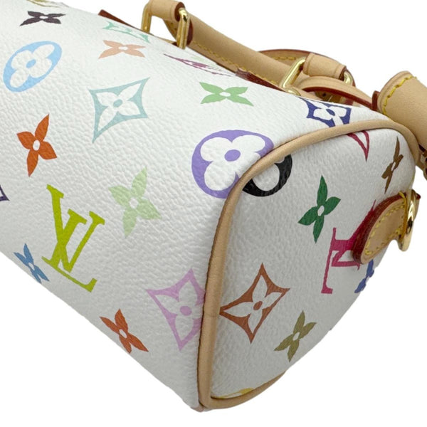 LOUIS VUITTON LV X TM Nano Speedy Monogram Multicolor Canvas Shoulder Bag White