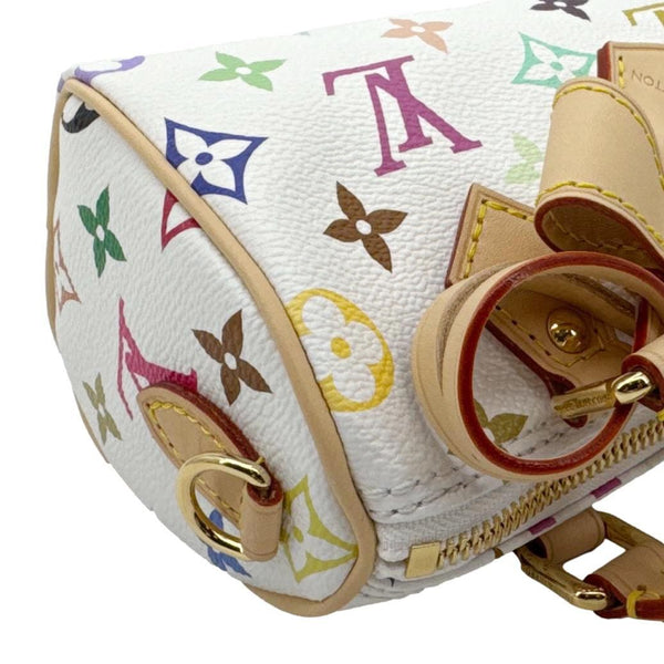 LOUIS VUITTON LV X TM Nano Speedy Monogram Multicolor Canvas Shoulder Bag White
