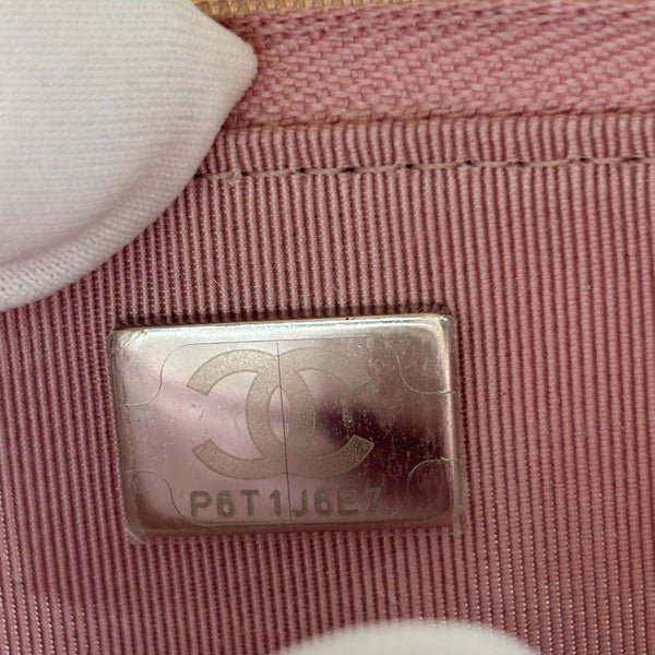 CHANEL Iridescent Quilted Calfskin Leather Wallet On Chain Pink