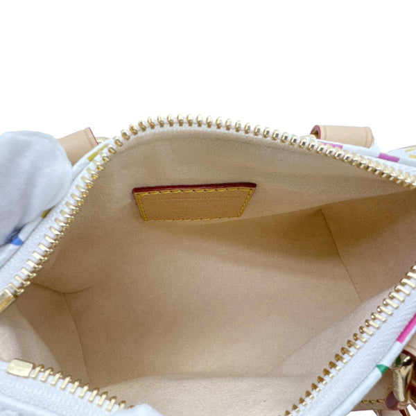 LOUIS VUITTON LV X TM Nano Speedy Monogram Multicolor Canvas Shoulder Bag White
