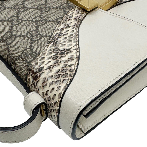 GUCCI Osiride GG Supreme Canvas Shoulder Bag Gold 497995