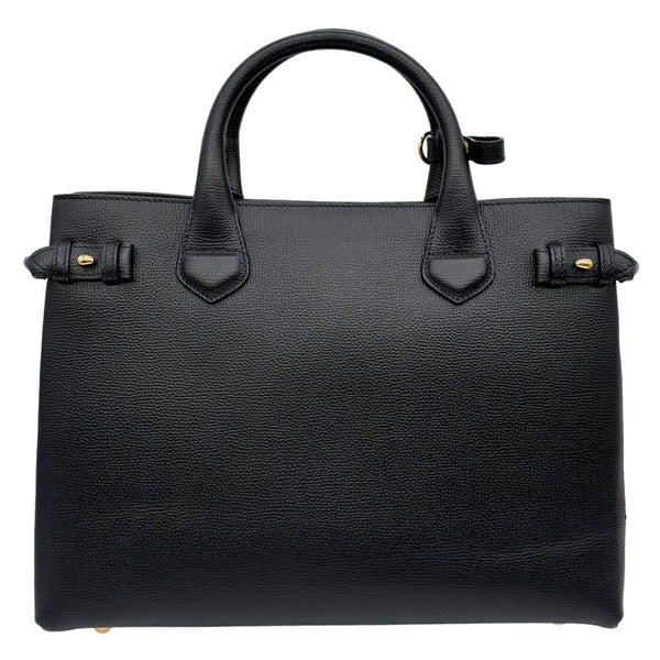 BURBERRY Banner Medium Calfskin House Check Crossbody Bag Black