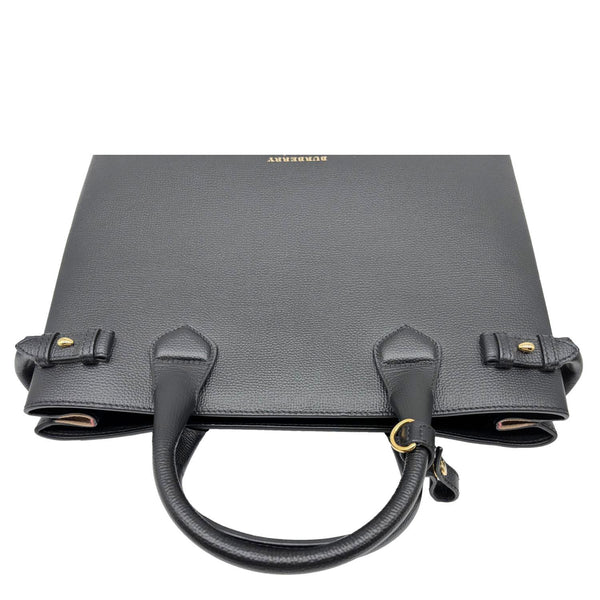 BURBERRY Banner Medium Calfskin House Check Crossbody Bag Black