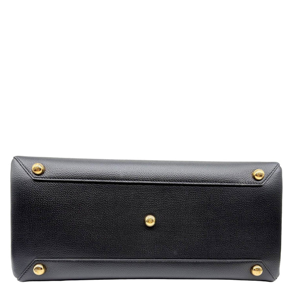 BURBERRY Banner Medium Calfskin House Check Crossbody Bag Black