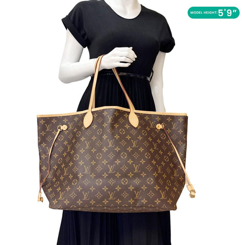 LOUIS VUITTON Neverfull GM Monogram Canvas Tote Bag Brown