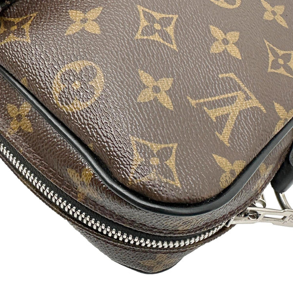 LOUIS VUITTON Porte Documents Voyage Monogram Macassar Canvas Briefcase Bag Brown