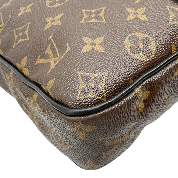 LOUIS VUITTON Porte Documents Voyage Monogram Macassar Canvas Briefcase Bag Brown