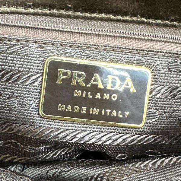 PRADA Raso Tassel Satin Crossbody Bag Brown