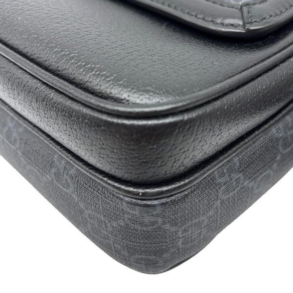 GUCCI Small GG Supreme Canvas Crossbody Bag Black 795464