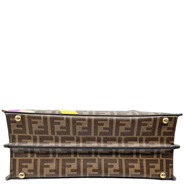 FENDI x Antonio Lopez Peekaboo I See U Medium Zucca Canvas Crossbody Bag Dark Brown