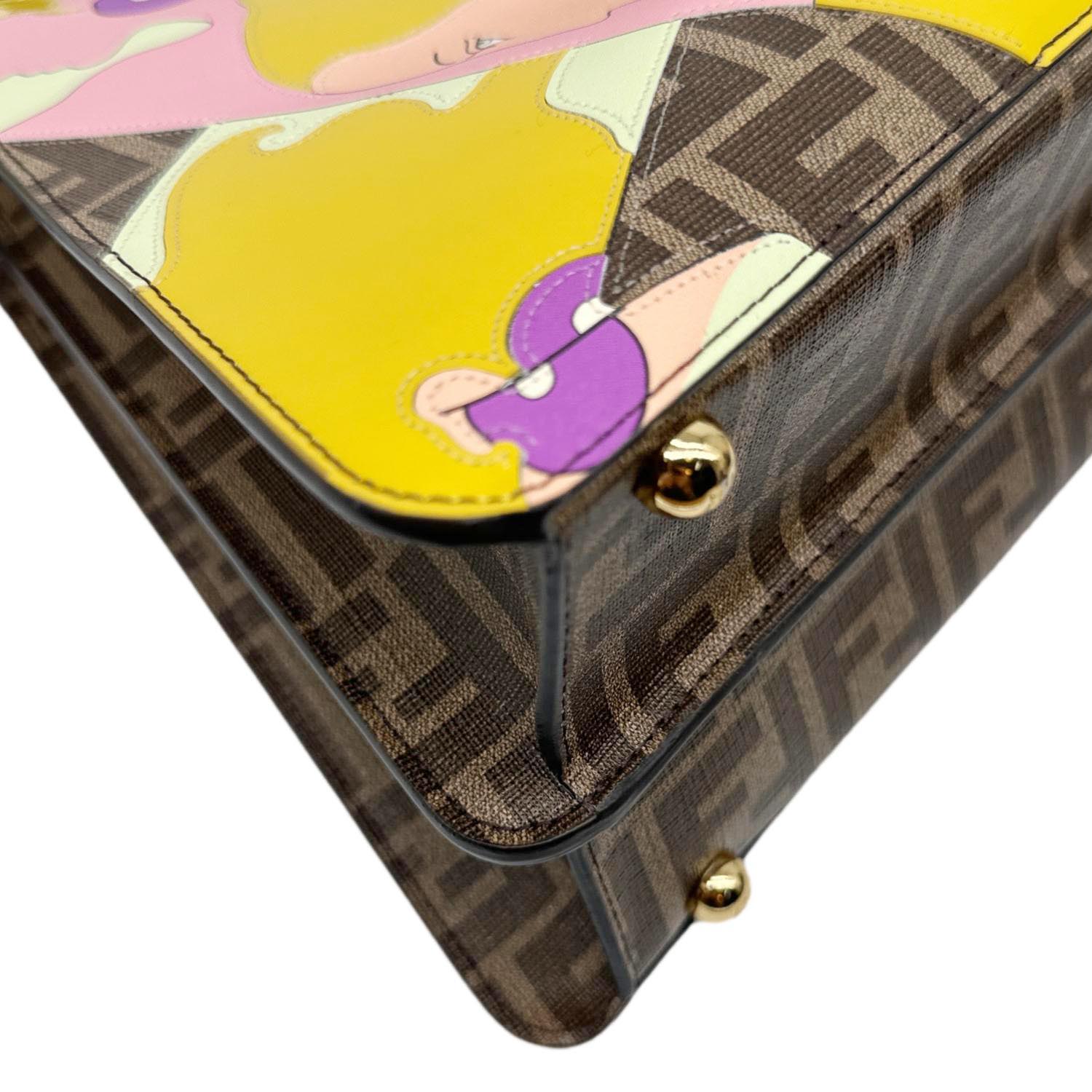 FENDI x Antonio Lopez Peekaboo I See U Medium Zucca Canvas Crossbody B
