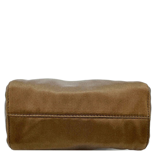 PRADA Raso Tassel Satin Crossbody Bag Brown