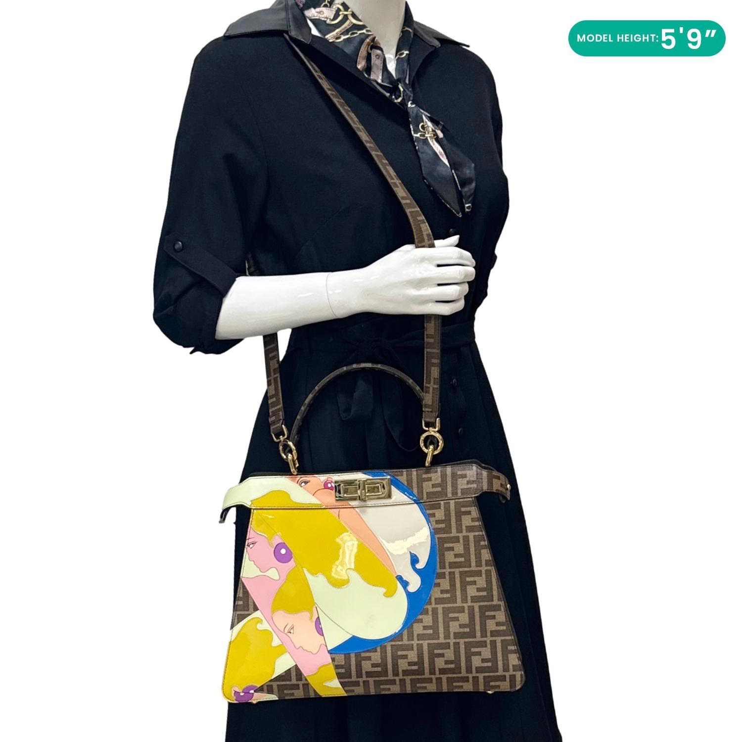 FENDI x Antonio Lopez Peekaboo I See U Medium Zucca Canvas Crossbody B