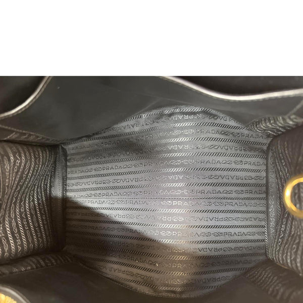 PRADA Paradigme Saffiano City Leather Tote Shoulder Bag Black
