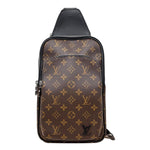 LOUIS VUITTON Avenue Sling NM Monogram Macassar Canvas Crossbody Bag Brown