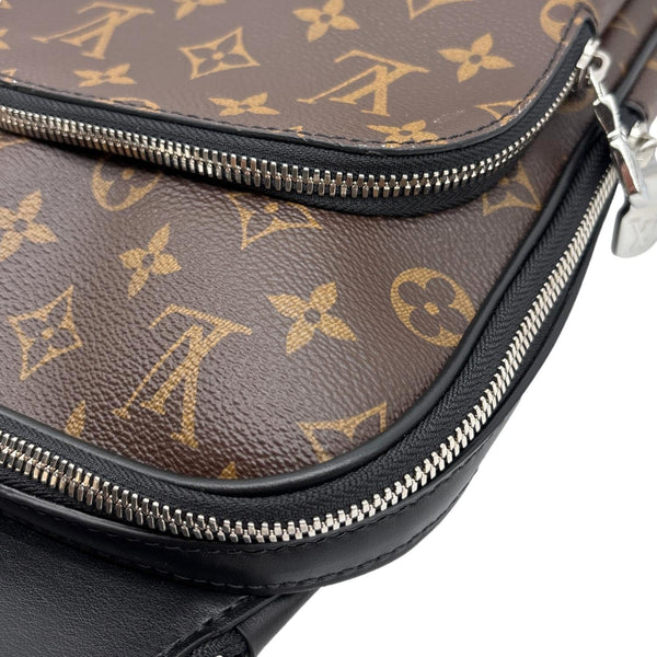 LOUIS VUITTON Avenue Sling NM Monogram Macassar Canvas Crossbody Bag Brown