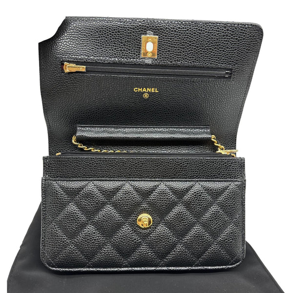 CHANEL WOC Quilted Caviar Leather Crossbody Bag Black
