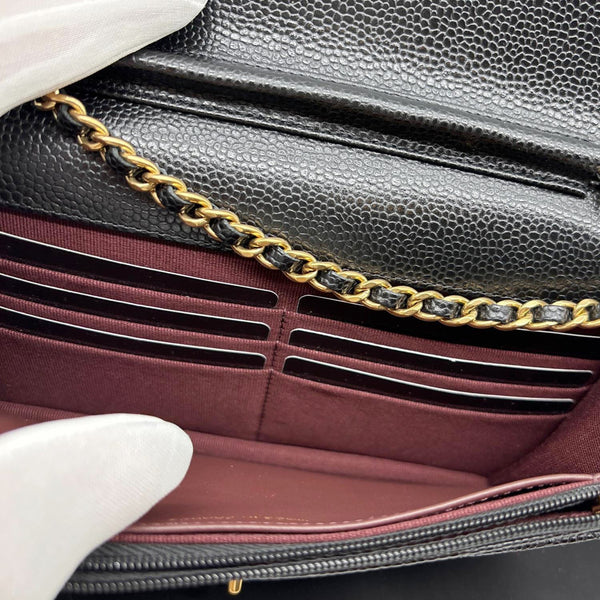 CHANEL WOC Quilted Caviar Leather Crossbody Bag Black