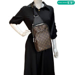 LOUIS VUITTON Avenue Sling NM Monogram Macassar Canvas Crossbody Bag Brown