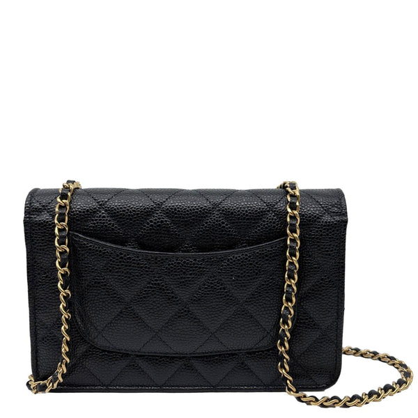 CHANEL WOC Quilted Caviar Leather Crossbody Bag Black