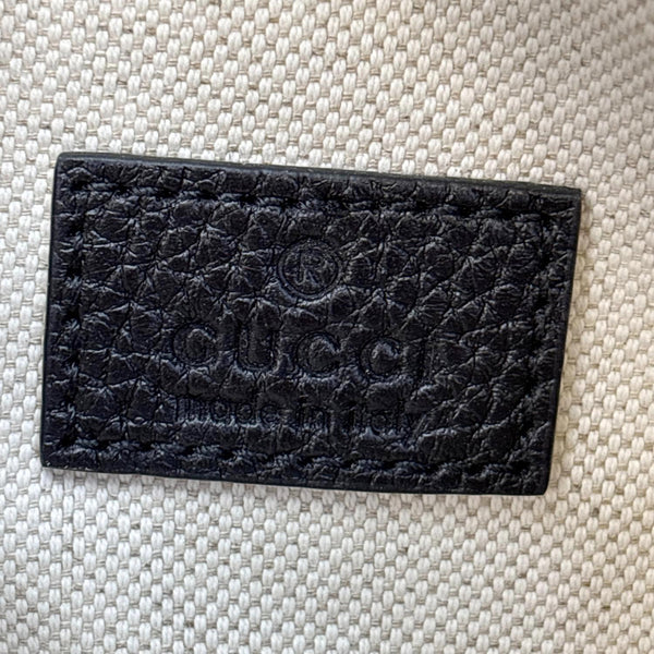 GUCCI Small GG Jumbo  Embossed Leather Belt Bag Black 658582