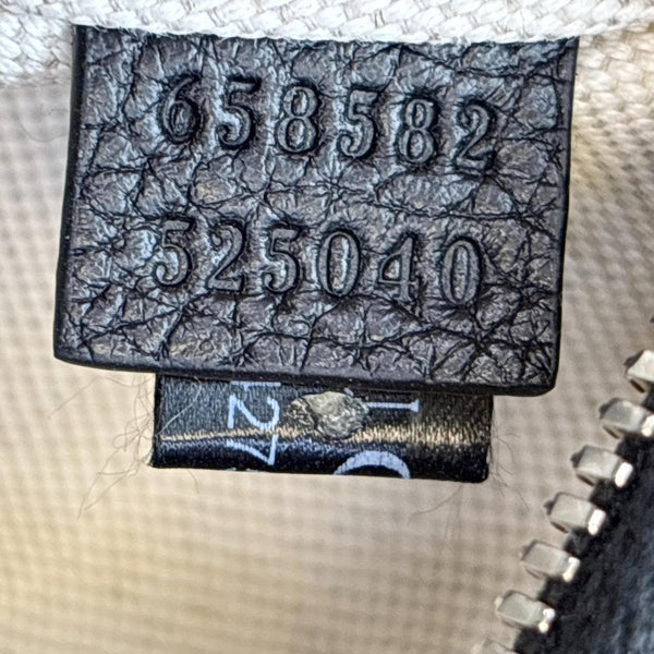 GUCCI Small GG Jumbo  Embossed Leather Belt Bag Black 658582
