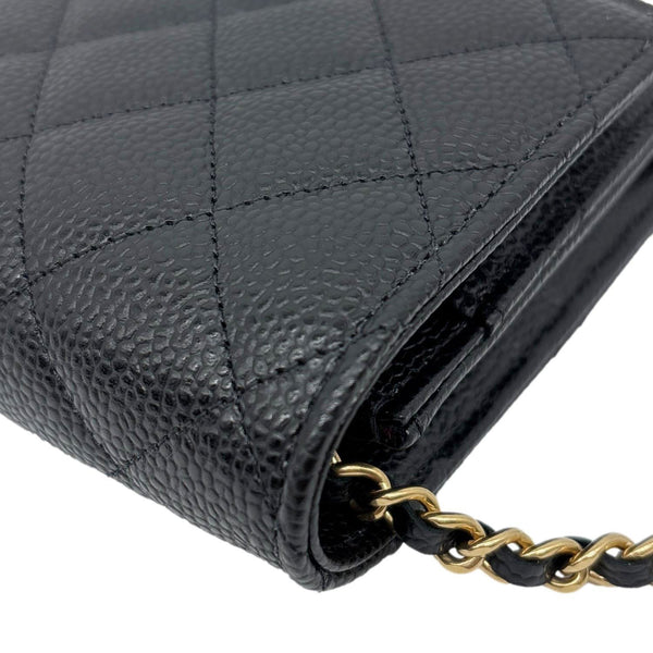 CHANEL WOC Quilted Caviar Leather Crossbody Bag Black