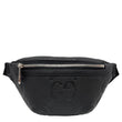 GUCCI Small GG Jumbo  Embossed Leather Belt Bag Black 658582