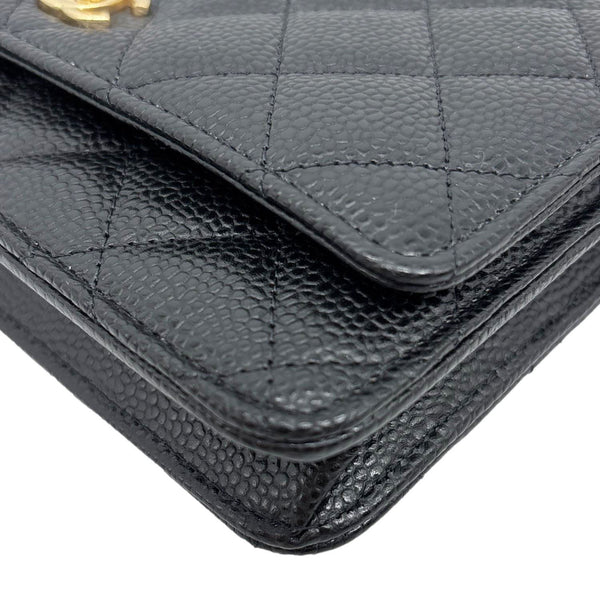 CHANEL WOC Quilted Caviar Leather Crossbody Bag Black