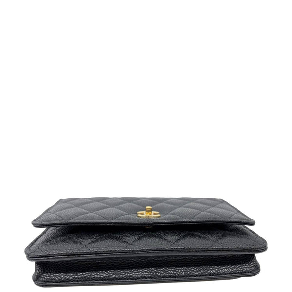 CHANEL WOC Quilted Caviar Leather Crossbody Bag Black