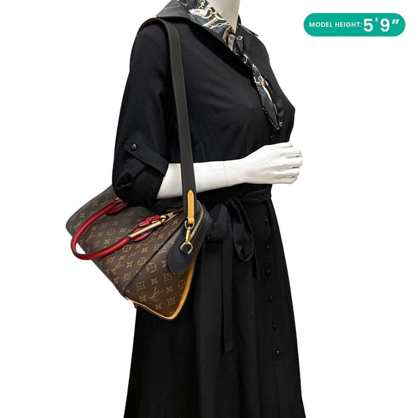 LOUIS VUITTON Tuileries Monogram Canvas Tote Shoulder Bag Brown