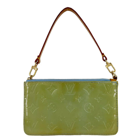 LOUIS VUITTON Lexington Pochette Monogram Vernis Pouch Olive Green