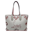 CHRISTIAN LOUBOUTIN Cabarock Spikes Loubinthesky Calfskin Leather Tote Bag White