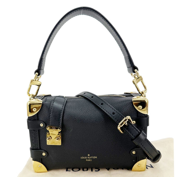 LOUIS VUITTON Side Trunk PM Grained Calf Leather Tote Bag Black