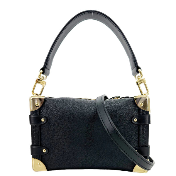 LOUIS VUITTON Side Trunk PM Grained Calf Leather Tote Bag Black