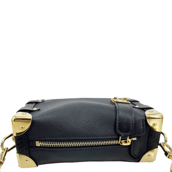 LOUIS VUITTON Side Trunk PM Grained Calf Leather Tote Bag Black