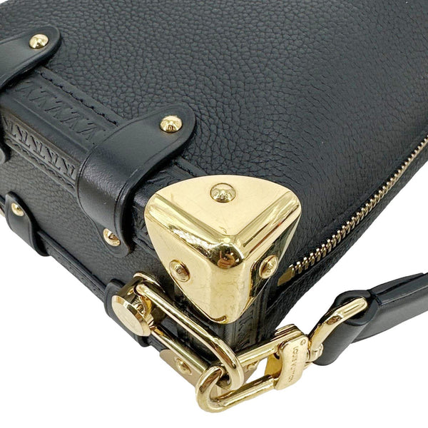 LOUIS VUITTON Side Trunk PM Grained Calf Leather Tote Bag Black