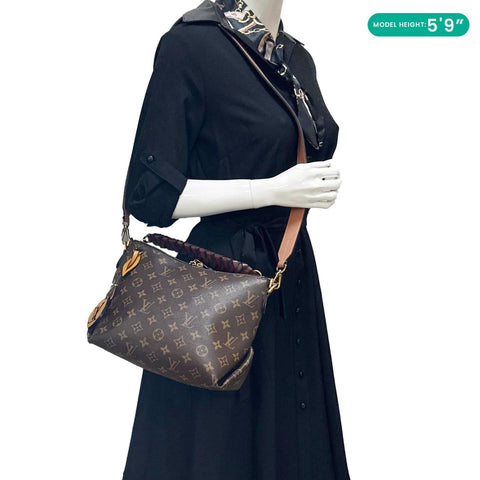 LOUIS VUITTON Beaubourg Mini Monogram Canvas Hobo Bag Bordeaux