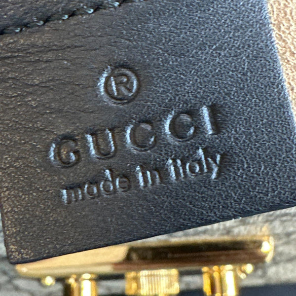 GUCCI Signature Padlock Small GG Supreme Monogram Top Handle Shoulder Bag Beige 453188